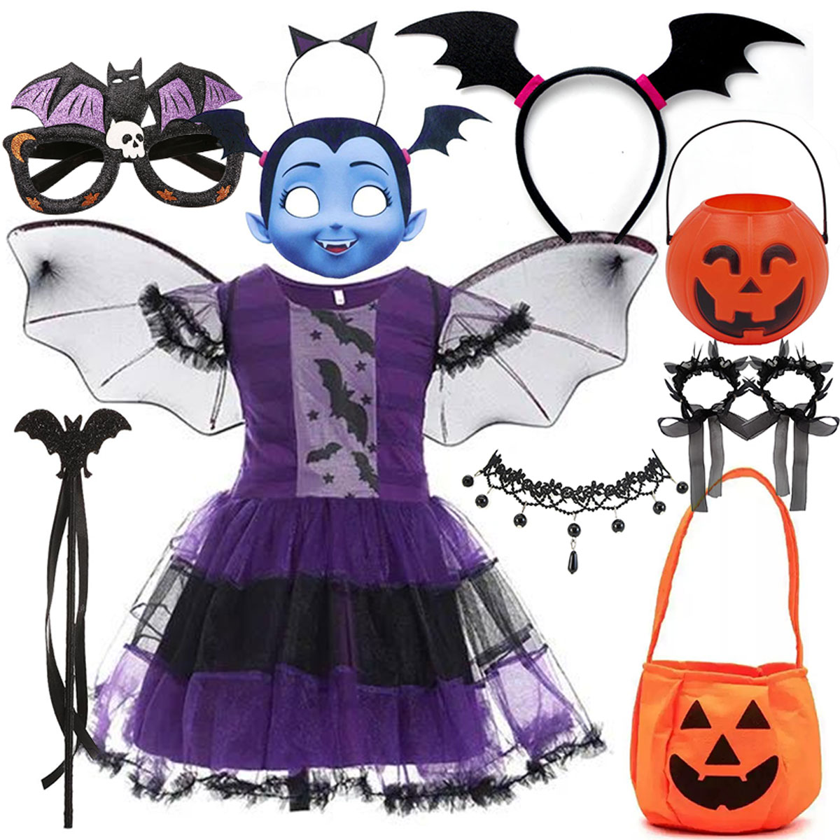 Gaun Kostum Kelelawar Vampir H - Kids Face Mask ulasan dan harga